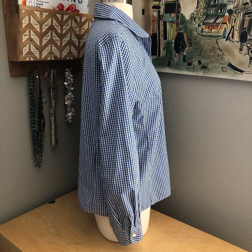 Pendleton Blue & White Gingham Shirt Women's Peti… - image 4